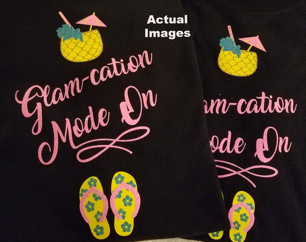 Glam-cation Mode On Ladies V-Neck T-Shirt