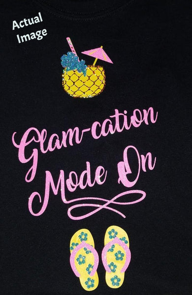 Glam-cation Mode On Ladies V-Neck T-Shirt