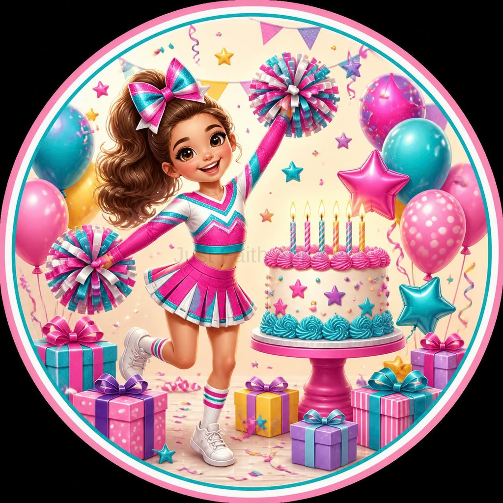 Cheerleader Birthday Cupcake Toppers