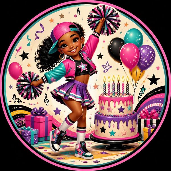 Teen Cheerleader Birthday Cupcake Toppers