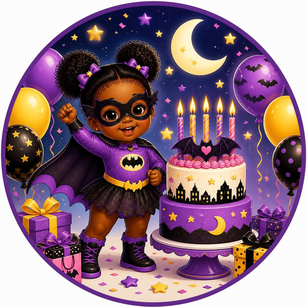 Batgirl Birthday Cupcake Toppers