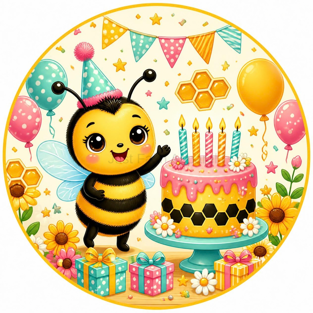 Bumblebee Birthday Cupcake Toppers
