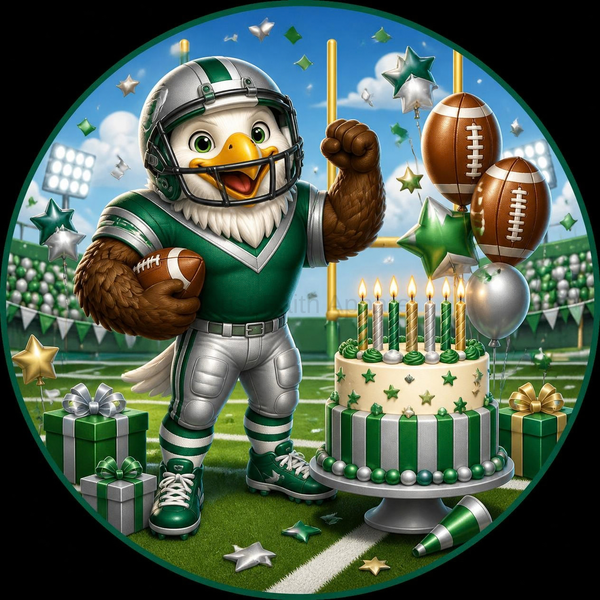 Football Eagle Birthday Cupcake Toppers