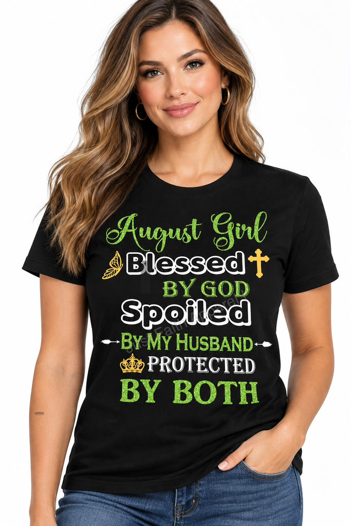 August Girl Birthday Birthstone T-Shirt from Just Faith Apparel