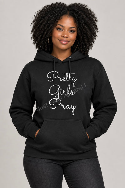 Pretty Girls Pray Ladies V-Neck T-Shirt