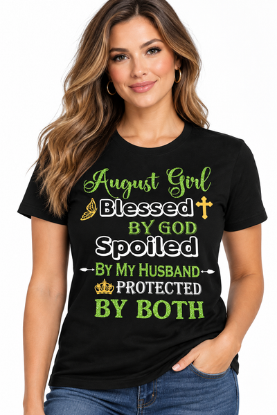 August Girl Birthday T-Shirt Professional Mockup