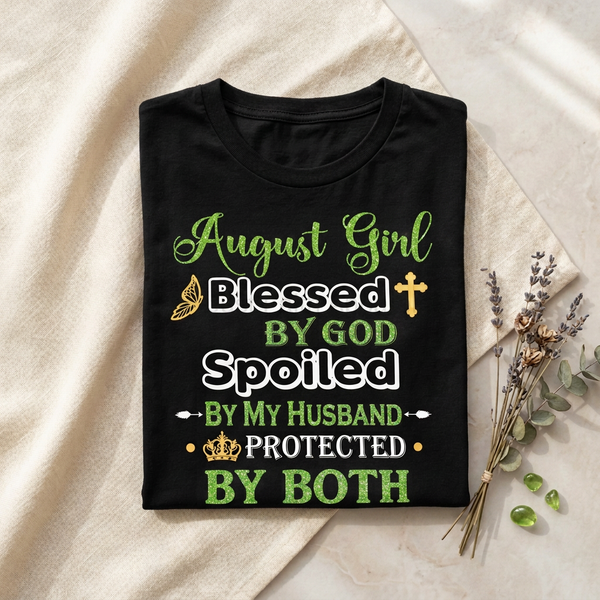 August Girl folded shirt mockup