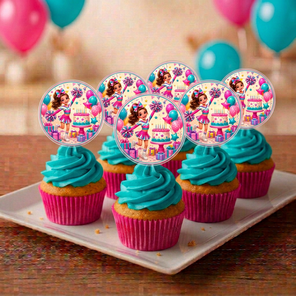 Cupcake mockup with subtly visible clear acrylic topper edges
