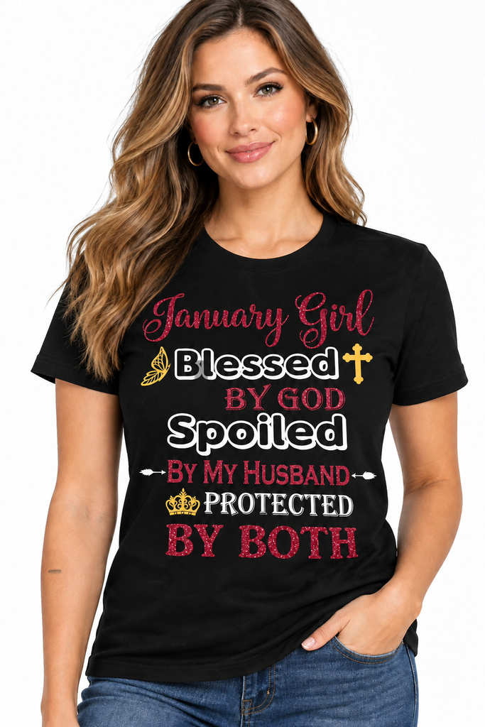 January Girl Birthday Birthstone T-Shirt from Just Faith Apparel