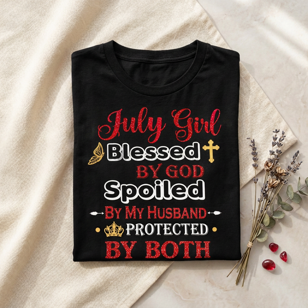 July Girl folded shirt mockup
