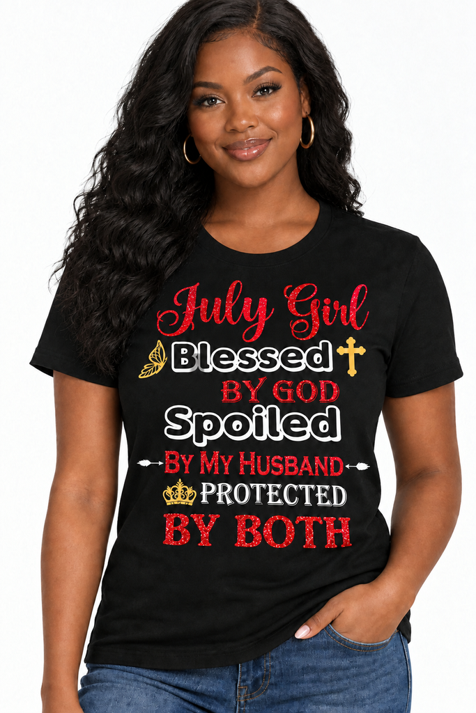 July Girl Birthday Birthstone T-Shirt from Just Faith Apparel