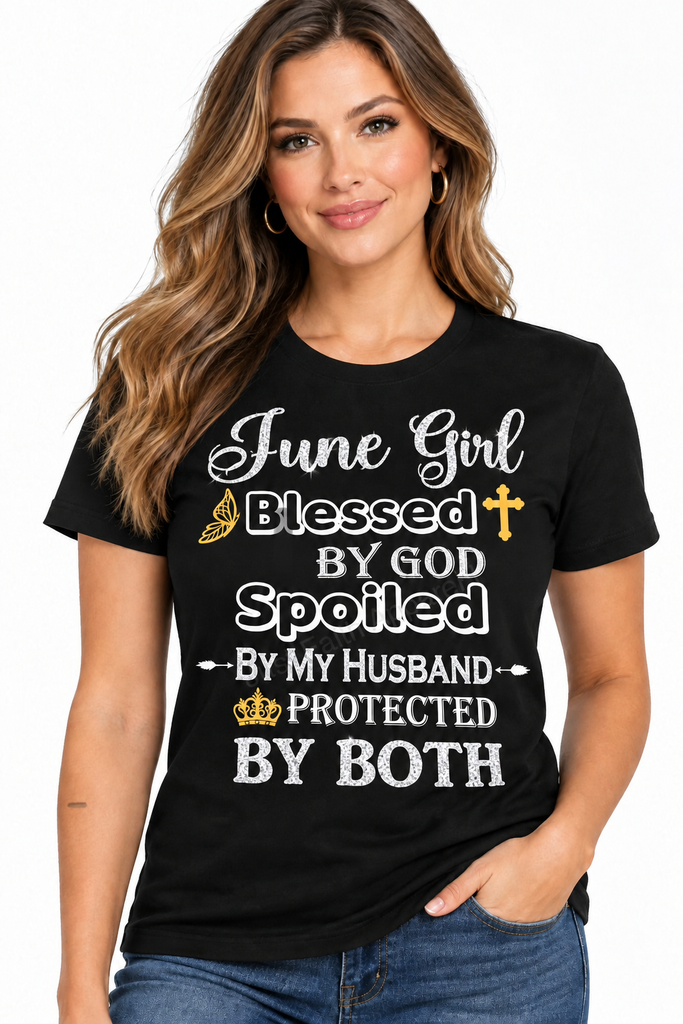 June Girl Birthday Birthstone T-Shirt from Just Faith Apparel