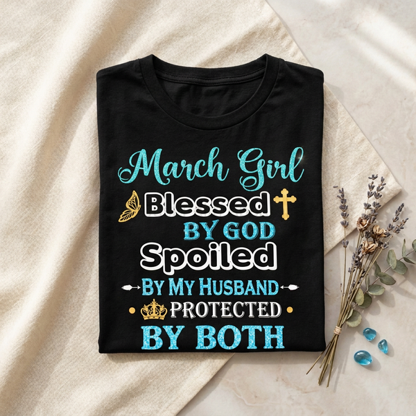 March Girl folded shirt mockup