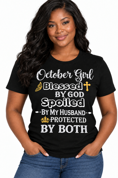 October Girl Birthday Birthstone T-Shirt from Just Faith Apparel