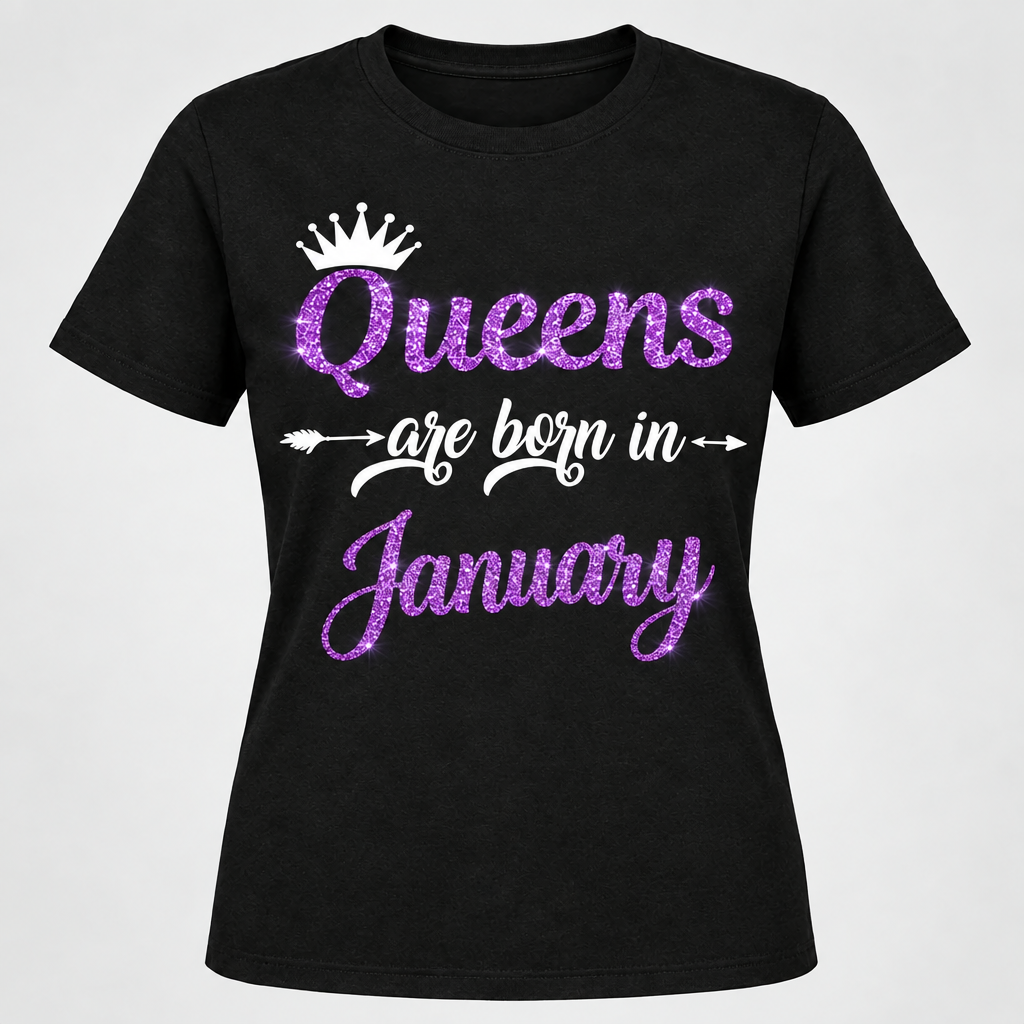 Queens Are Born In April Short-Sleeve T-Shirt (Available in every month January-December)