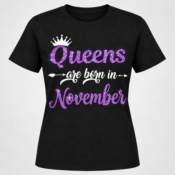 Queens Are Born In April Short-Sleeve T-Shirt (Available in every month January-December)