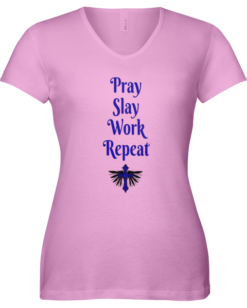 Pray Slay Work Repeat Ladies T-Shirt