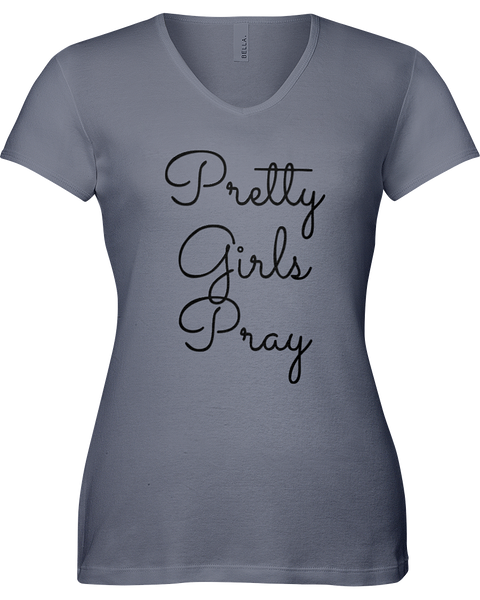 Pretty Girls Pray V-Neck T-Shirt