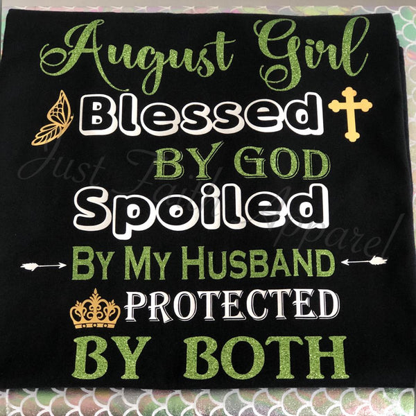 August Girl Birthday Birthstone T-Shirt from Just Faith Apparel