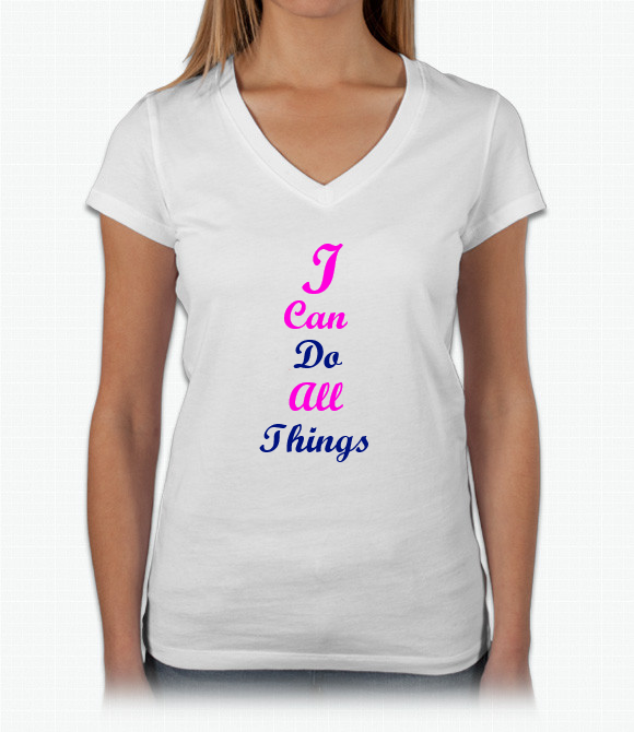 I Can Do All Things Bella Jersey V-Neck T-Shirt